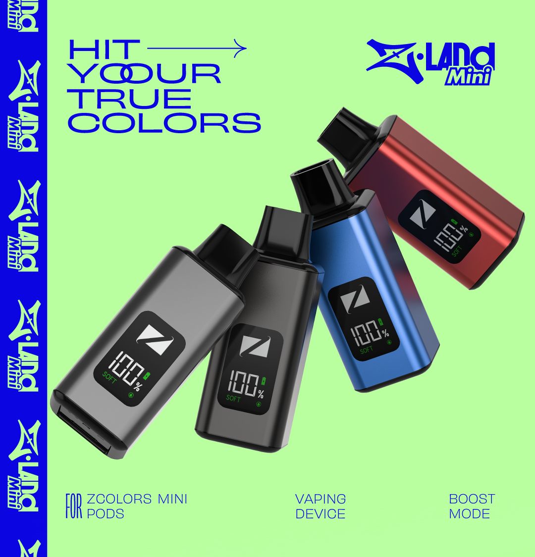 Mix & Match vape devices in grey, black, blue and red with battery displays